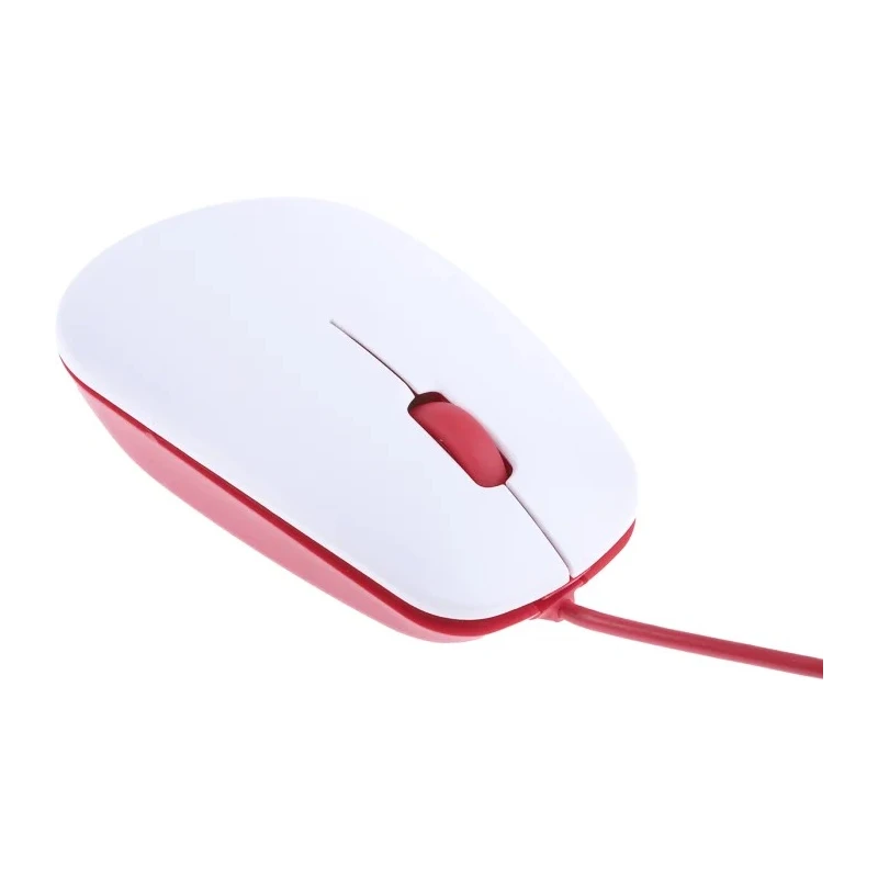 Raspberry Pi Official Three-Button Optical Mouse USB Type A Connector White Red SC0165