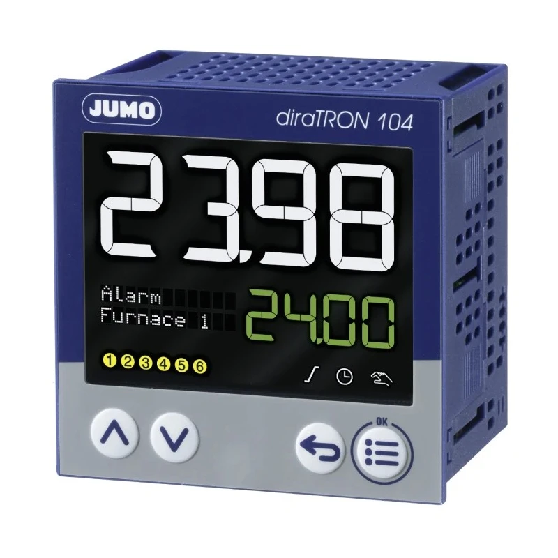 Jumo diraTRON Panel Mount PID Temperature Controller 3 Input 3 Output 2 Relay 240V AC/DC 702114/8-0000-25/000