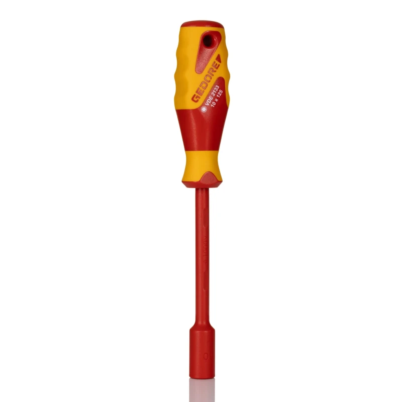 Gedore Nut Driver Hexagon 10 mm Tip VDE/1000V Approved 125 mm Blade 235 mm Overall 1747134