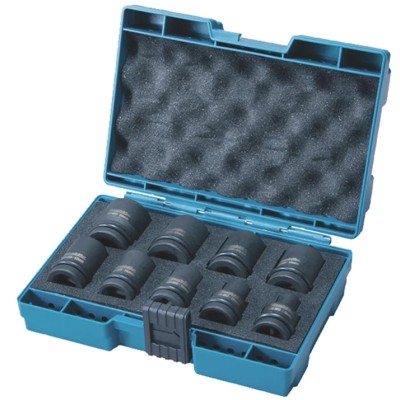 Makita 9-Piece 1/2 in Drive 6 Point Impact Socket Set Chrome Molybdenum Steel D-41517