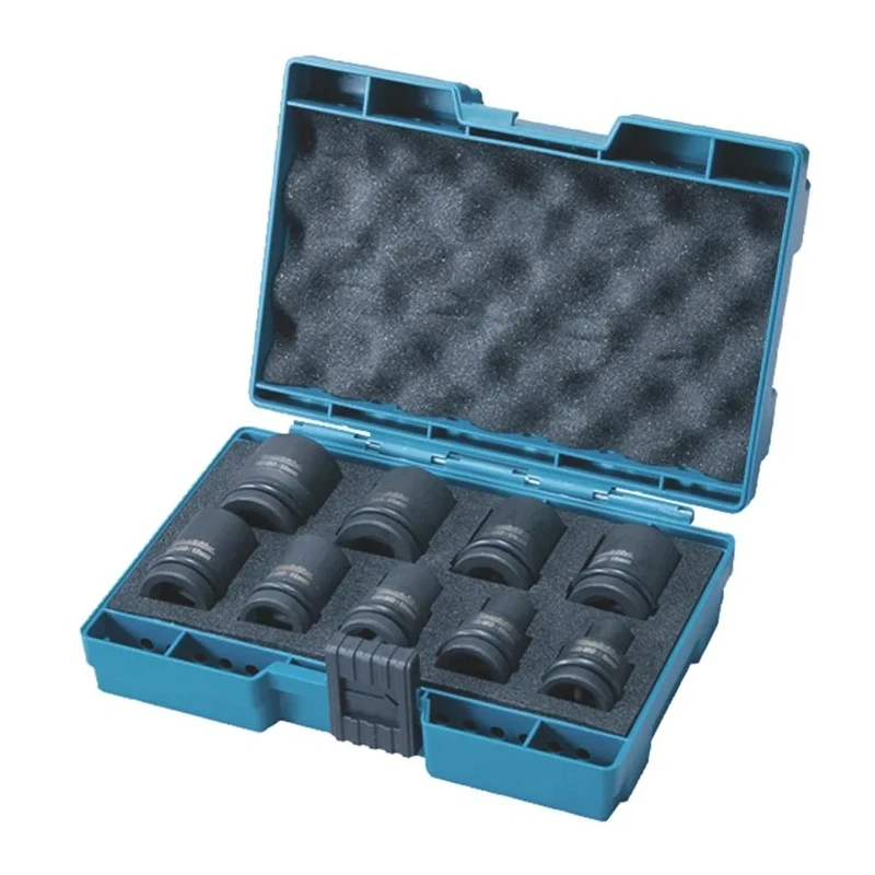 Makita 9-Piece 1/2 in Drive 6 Point Impact Socket Set Chrome Molybdenum Steel D-41517