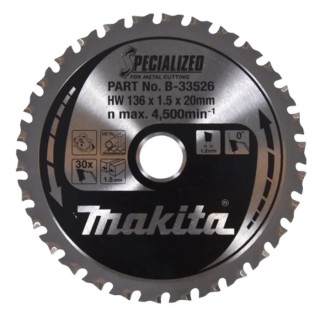 Makita Circular Saw Blade 136mm Diameter 30 Teeth Alternate Top Bevel Steel B-33526