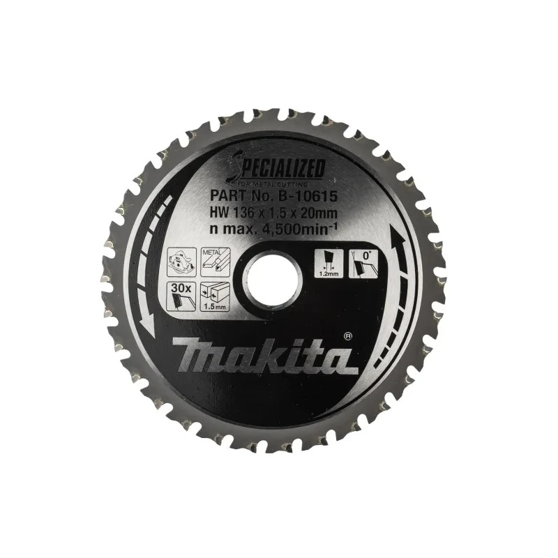 Makita Circular Saw Blade 136mm Diameter 30 Teeth Alternate Top Bevel Steel B-33526