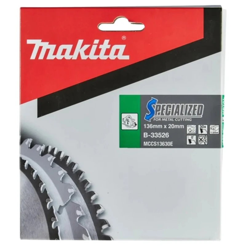 Makita Circular Saw Blade 136mm Diameter 30 Teeth Alternate Top Bevel Steel B-33526