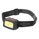 Ansmann LED Head Torch 185 lm Luminosity IP44 Splash Resistant Black ABS Housing 3x AAA Batteries 1600-0198