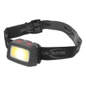 Ansmann LED Head Torch 185 lm Luminosity IP44 Splash Resistant Black ABS Housing 3x AAA Batteries 1600-0198
