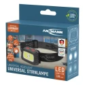 Ansmann LED Head Torch 185 lm Luminosity IP44 Splash Resistant Black ABS Housing 3x AAA Batteries 1600-0198