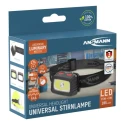 Ansmann LED Head Torch 185 lm Luminosity IP44 Splash Resistant Black ABS Housing 3x AAA Batteries 1600-0198
