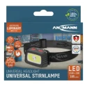 Ansmann LED Head Torch 185 lm Luminosity IP44 Splash Resistant Black ABS Housing 3x AAA Batteries 1600-0198