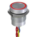 APEM Illuminated Momentary Piezo Switch SPST Flying Lead IP68 IP69K 200mA 24V 