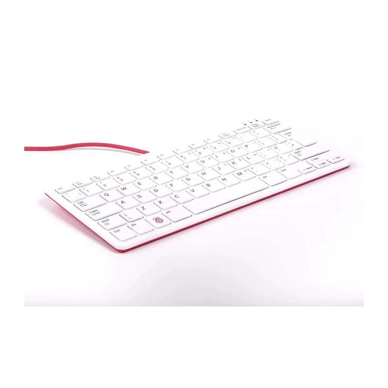 Raspberry Pi Official 79-Key AZERTY Keyboard with Built-in USB 2.0 Hub Red White Rpi-KYB (FR)_Red