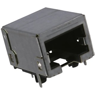 Molex 85505 Series Cat5 Cat5e Shielded Right Angle 2 Port 8 Way Female RJ45 Connector Through Hole RJ45