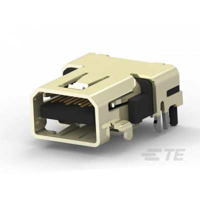 TE Connectivity 11 x 6.4 mm 20 Way Right Angle Female HDMI Connector 40V ac 2129320-3