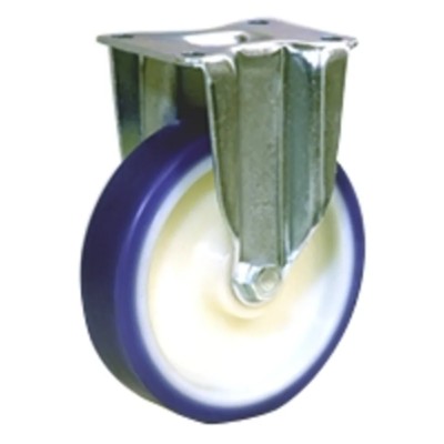 LAG Fixed Castor, 450 kg Load Capacity, 200 mm Polyurethane Wheel, Polyamide 6 Hub, Ball Bearing 36127