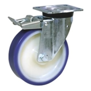 LAG Braked Swivel Castor 250 kg Capacity 100 mm Wheel Polyurethane 36006FR