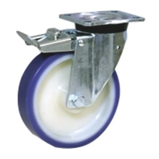 LAG Braked Swivel Castor with 300 kg Load Capacity, 150 mm Polyurethane Wheel, 194 mm Height 36021FR
