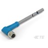TE Connectivity Sensor Actuator Cable M8 Female 3 Way Right Angle to 3 Way Unterminated, Polyurethane Grey T4051420003-001