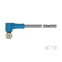 TE Connectivity Sensor Actuator Cable M8 Female 3 Way Right Angle to 3 Way Unterminated, Polyurethane Grey T4051420003-001