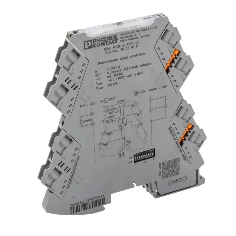 Phoenix Contact MINI MCR Series Configurable Transducer, Resistance Input, Current/Voltage Output, 30V dc, 9.6 V dc 2902016