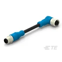 TE Connectivity Sensor Actuator Cable 5 Way Right Angle to 5 Way Straight 1 m, PVC Jacket, IP67, 60V T4162114005-002