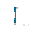 TE Connectivity Sensor Actuator Cable 5 Way Right Angle to 5 Way Straight 1 m, PVC Jacket, IP67, 60V T4162114005-002