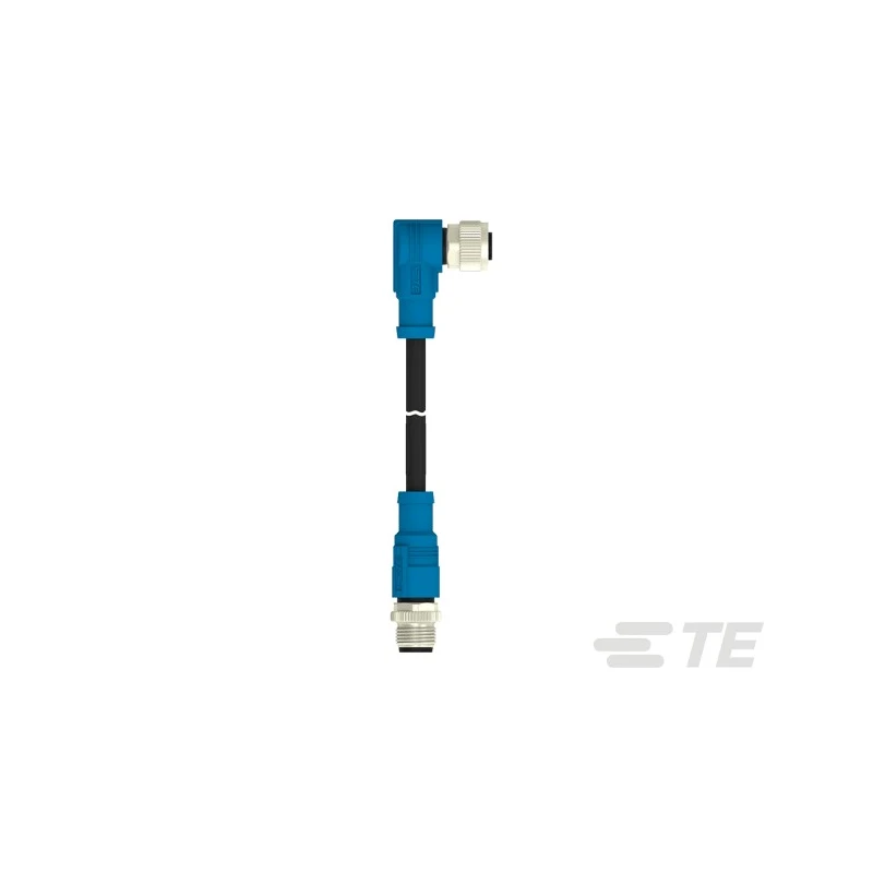 TE Connectivity Sensor Actuator Cable 5 Way Right Angle to 5 Way Straight 1 m, PVC Jacket, IP67, 60V T4162114005-002