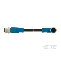 TE Connectivity Sensor Actuator Cable 5 Way Right Angle to 5 Way Straight 1 m, PVC Jacket, IP67, 60V T4162114005-002