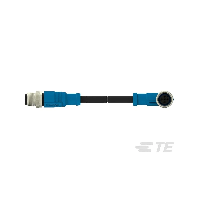 TE Connectivity Sensor Actuator Cable 5 Way Right Angle to 5 Way Straight 1 m, PVC Jacket, IP67, 60V T4162114005-002