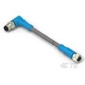 TE Connectivity Male/Female 3 Way Right Angle to 3 Way Straight Sensor Actuator Cable 500 mm T4062223003-001