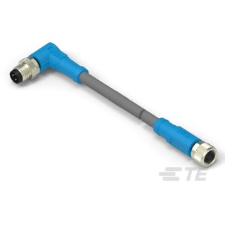TE Connectivity Male/Female 3 Way Right Angle to 3 Way Straight Sensor Actuator Cable 500 mm T4062223003-001