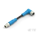 TE Connectivity Male/Female 3 Way Right Angle to 3 Way Straight Sensor Actuator Cable 60V 500mm T4052114003-001