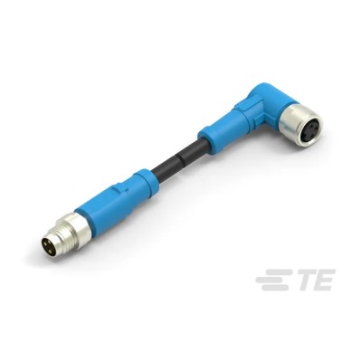 TE Connectivity Male/Female 3 Way Right Angle to 3 Way Straight Sensor Actuator Cable 60V 500mm T4052114003-001