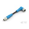 TE Connectivity Male/Female 3 Way Right Angle to 3 Way Straight Sensor Actuator Cable 60V 500mm T4052114003-001
