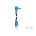 TE Connectivity Male/Female 3 Way Right Angle to 3 Way Straight Sensor Actuator Cable 60V 500mm T4052114003-001