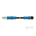 TE Connectivity Male/Female 3 Way Right Angle to 3 Way Straight Sensor Actuator Cable 60V 500mm T4052114003-001