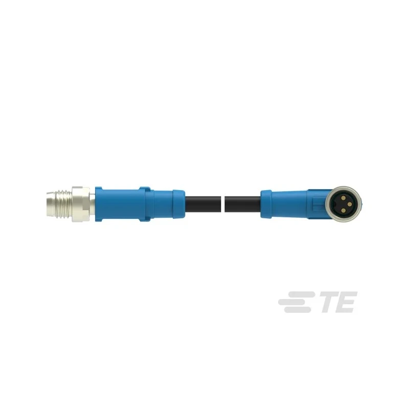 TE Connectivity Male/Female 3 Way Right Angle to 3 Way Straight Sensor Actuator Cable 60V 500mm T4052114003-001
