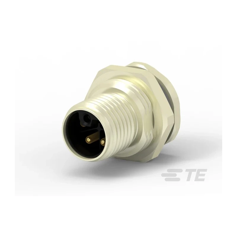 TE Connectivity Circular Connector 4 Contacts Rear Mount M12 Plug Male IP67 Polymer Housing 63V 16A T4140L12051-000