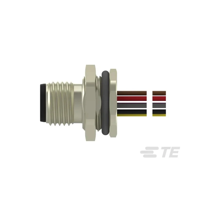 TE Connectivity Circular Connector Plug 12 Contacts Rear Mount M12 Series IP67 Nylon Housing T4171030012-001