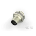 TE Connectivity Industrial Circular Connector 8 Contacts Front Mount Plug Male Nylon IP67 30V 2A Solder T4132012081-000
