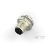 TE Connectivity Industrial Circular Connector 8 Contacts Front Mount Plug Male Nylon IP67 30V 2A Solder T4132012081-000