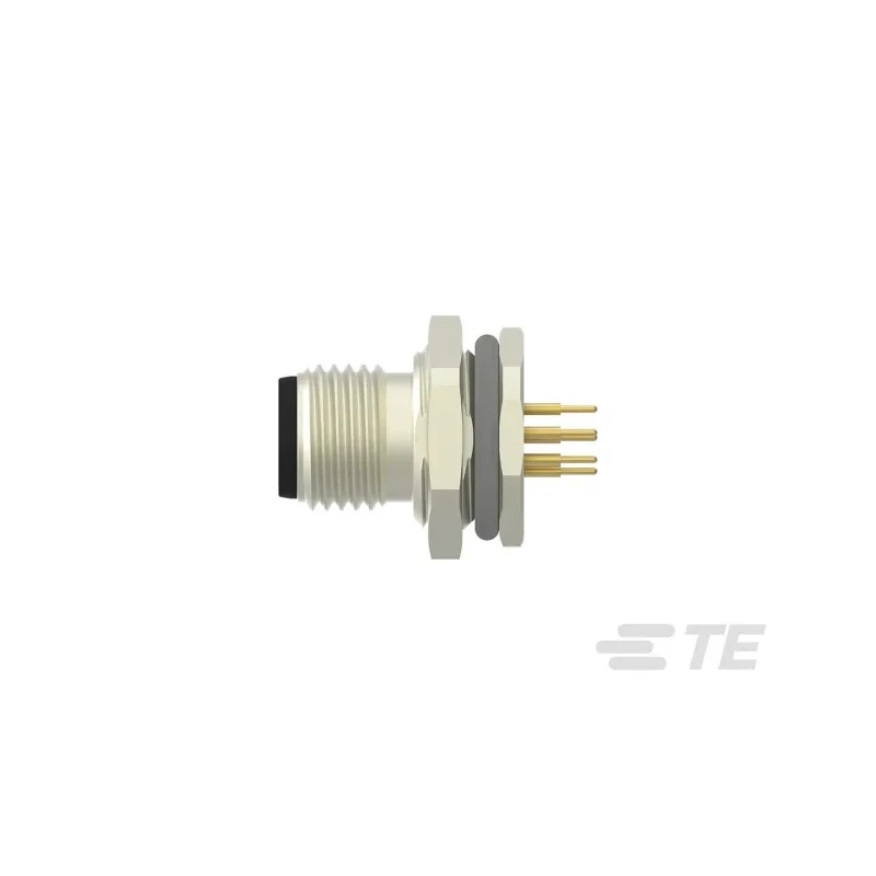 TE Connectivity Industrial Circular Connector 8 Contacts Front Mount Plug Male Nylon IP67 30V 2A Solder T4132012081-000