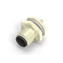 TE Connectivity Industrial Circular Connector, 12 Contacts, Rear Mount, M12 Size, Plug Male, IP67, Angled T4130012121-000