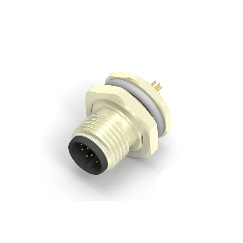 TE Connectivity Industrial Circular Connector, 12 Contacts, Rear Mount, M12 Size, Plug Male, IP67, Angled T4130012121-000