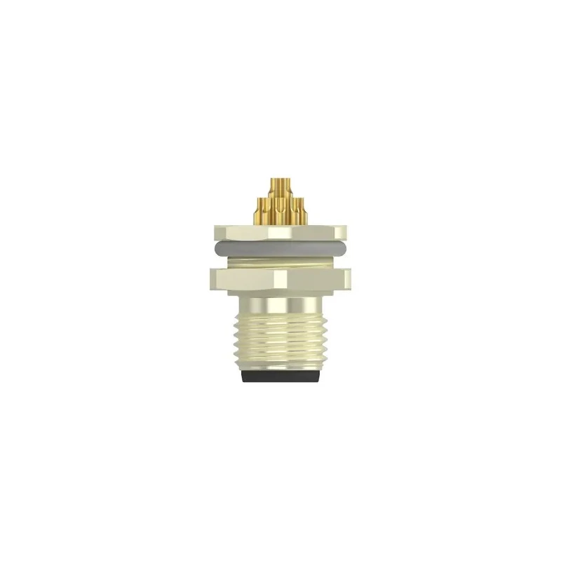 TE Connectivity Industrial Circular Connector, 12 Contacts, Rear Mount, M12 Size, Plug Male, IP67, Angled T4130012121-000