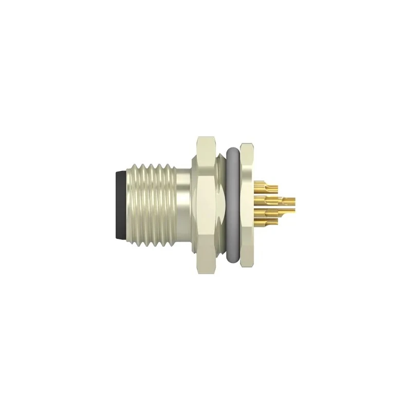 TE Connectivity Industrial Circular Connector, 12 Contacts, Rear Mount, M12 Size, Plug Male, IP67, Angled T4130012121-000