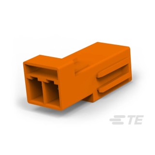TE Connectivity LIGHT-N-LOK Series Cable Modular Latched Wire-to-Wire Female Poke-in, 2-Pole, 9A, 600V ac, Orange 1-2834049-3