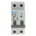Europa Miniature Circuit Breaker, 2-Pole, 2A Current Rating, Type C Tripping, 400V AC Voltage, 10kA Breaking Capacity EUC2P