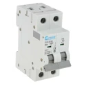 Europa Miniature Circuit Breaker, 2-Pole, 2A Current Rating, Type C Tripping, 400V AC Voltage, 10kA Breaking Capacity EUC2P