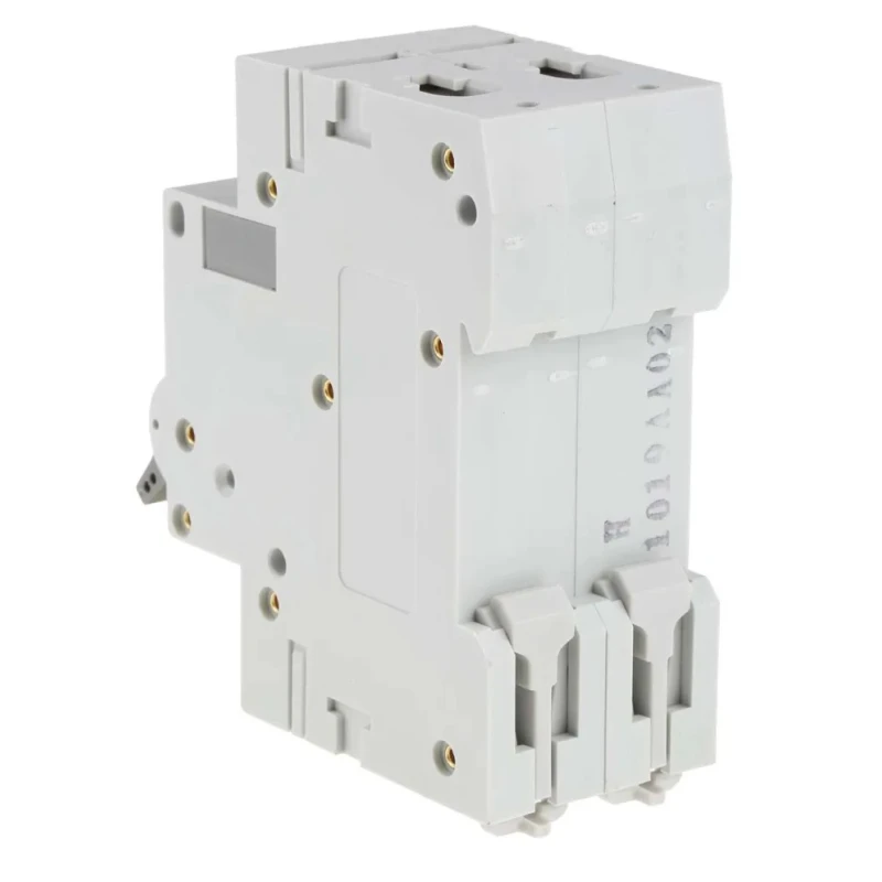 Europa Miniature Circuit Breaker, 2-Pole, 2A Current Rating, Type C Tripping, 400V AC Voltage, 10kA Breaking Capacity EUC2P