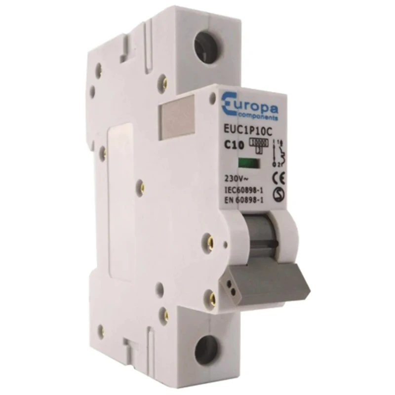 Europa Miniature Circuit Breaker 1-Pole, 50A, Type C, 400V AC, 10 kA Breaking Capacity EUC1P